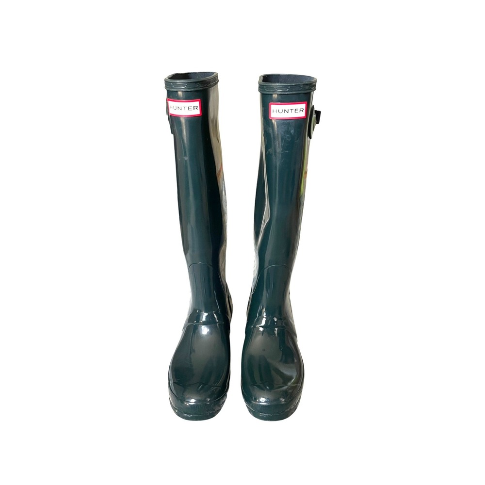 Hunter Original Tall Gloss Rain Boots Hunter Dark Green US 8